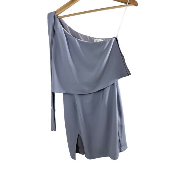 NWT Superdown Jenna One Shoulder Blue Mini Dress Size S Slit Party Cocktail - Picture 2 of 16